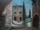 Old Painting On Wood From The Barbizon School, Provence Village, Provençal
