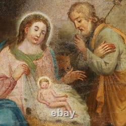 Old Painting with Sacred Subject Oil on Canvas 18th-19th Century