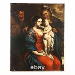 Old Painting with Sacred Subject Oil on Canvas Italy 17th Century