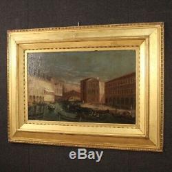 Old Paintings Venice Oil On Canvas With Gilded 19th Century Frame 800