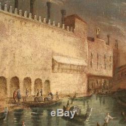 Old Paintings Venice Oil On Canvas With Gilded 19th Century Frame 800