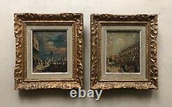 Old Paintings, Views of Venice, Pair of Oil on Canvas, Painting, 20th Century