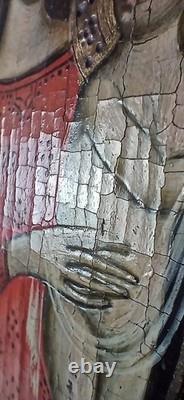 Old Panel Virgin and Child Jesus Religious Painting Renaissance Altarpiece