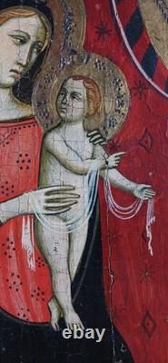 Old Panel Virgin and Child Jesus Religious Painting Renaissance Altarpiece