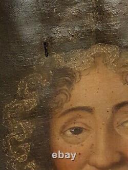 Old Portrait Of A Woman, Oil On Canvas, Late 18th Century, Gilded Frame