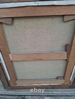 Old Portrait Oil on Canvas Woman Signed C. Brillon Oil Painting 73x62 cm