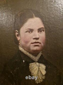 Old Portrait, Old Oil on Canvas 19th Century, Dated and Signed