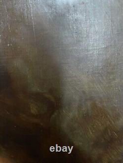 Old Portrait Painting of a Female Nude Woman 19 Impressionist Oil on Canvas