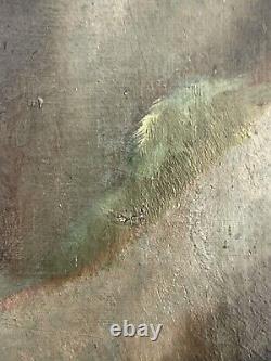 Old Portrait Painting of a Female Nude Woman 19 Impressionist Oil on Canvas