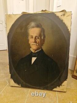 Old Portrait of a Man, Oil on Canvas, Signed and Dated 1872