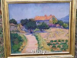 Old Provençal Painting Oil On Canvas, 57 X 64 CM