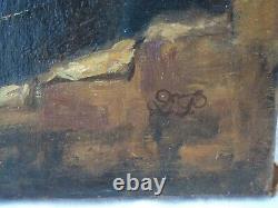 Old Table Oil On Canvas Rural Stage Breton Market