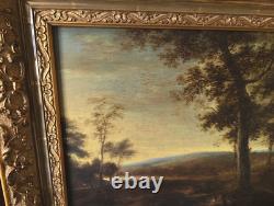 Old Table Oil Painting Flemish School of Barbizon 17th 18th Gilded Frame