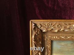 Old Table Oil Painting Flemish School of Barbizon 17th 18th Gilded Frame