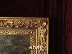 Old Table Oil Painting Flemish School of Barbizon 17th 18th Gilded Frame