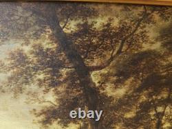 Old Table Oil Painting Flemish School of Barbizon 17th 18th Gilded Frame