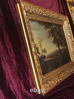 Old Table Oil Painting Flemish School of Barbizon 17th 18th Gilded Frame