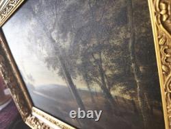 Old Table Oil Painting Flemish School of Barbizon 17th 18th Gilded Frame