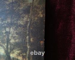 Old Table Oil Painting Flemish School of Barbizon 17th 18th Gilded Frame