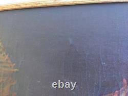 Old Table Oil Painting French School Rabbit Hare Fruit Baroque 19th Century