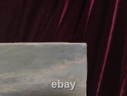 Old Table Oil Painting HST Snow Mountain Flemish School of Barbizon 19th Century