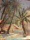 Old Table Orientalist Oil On Panel 1950 Costal Old Jl Painting