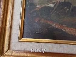 Old Table Painting Oil on Canvas Mill Farmer Flanders Paul Flaubert