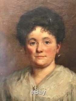 Old Table, Portrait, Xix, Portrait Woman, Oil On Canvas, Painting