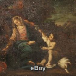 Old Table Religious Biblical Oil Painting On Canvas 700 18th Century