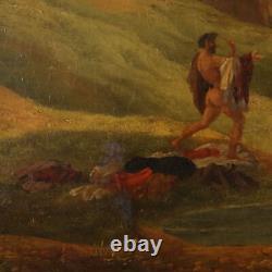 Old Table with Mythological Subject Oil on Canvas 19th Century