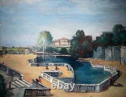 Old Tableau, Animated Park, Oil on Canvas, Painting, Large Format, Early 20th Century