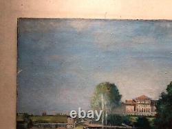 Old Tableau, Animated Park, Oil on Canvas, Painting, Large Format, Early 20th Century
