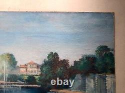 Old Tableau, Animated Park, Oil on Canvas, Painting, Large Format, Early 20th Century