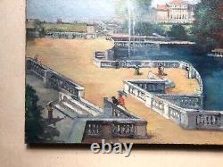 Old Tableau, Animated Park, Oil on Canvas, Painting, Large Format, Early 20th Century