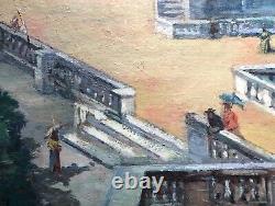 Old Tableau, Animated Park, Oil on Canvas, Painting, Large Format, Early 20th Century