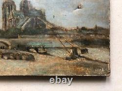 Old Tableau, Notre Dame De Paris, Oil on Canvas, Painting, Late 19th Century