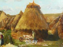 Old Tableau Oil on Canvas Painting French Impressionist Landscape