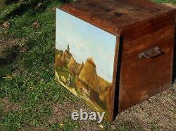 Old Tableau Oil on Canvas Painting French Impressionist Landscape