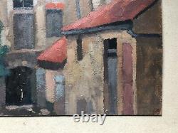 Old Tableau Signed René Fontayne, Houses, Oil on Cardboard, Painting, 20th Century