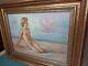 Old Tableau Around 1960 Oil On Panel Figure Lying Naked Advier André