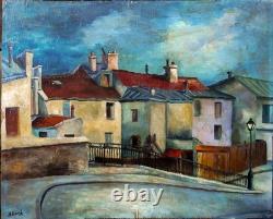 Old Tableaux Urban Landscape signed H. Aimé. Arles. Oil on panel