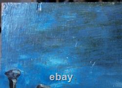Old Tableaux Urban Landscape signed H. Aimé. Arles. Oil on panel