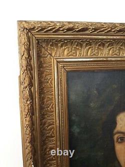 Old Woman Portrait, Oil On Canvas, Gilt Frame, End Of XIX Th Century