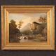Old Landscape Oil Painting On Canvas Bucolic Tableau 19th Century Art