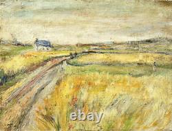 Old landscape painting of the Brittany countryside Pouldu, signed by Louis CAZALS (1912-1995)