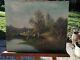 Old Landscape Painting Oil On Canvas By Henri Catrou To Be Restored