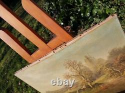 Old landscape painting oil on canvas by Henri Catrou to be restored