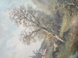 Old landscape painting oil on canvas by Henri Catrou to be restored