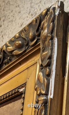 Old large painting signed oil on canvas still life golden frame decor