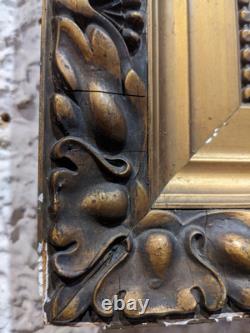 Old large painting signed oil on canvas still life golden frame decor